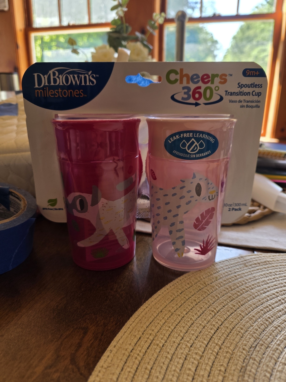 Dr. Brown's Cheers 360° Spoutless Toddler Cups - Pink & Light Pink